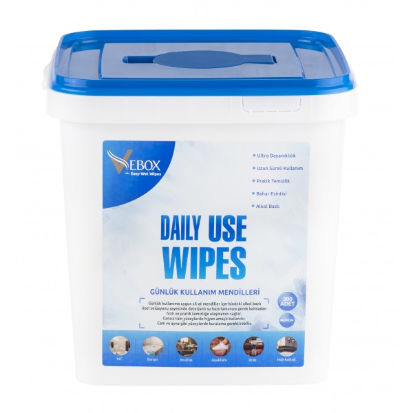 VEBOX Daily Use Wipes Günlük Kulanım Kova Islak Mendil 250 ADET